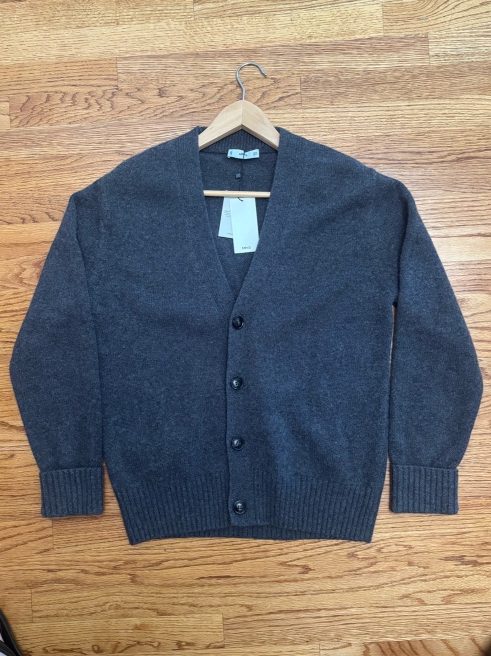 Men's Women's Size M Gray Wool Cardigan NWT | Mango